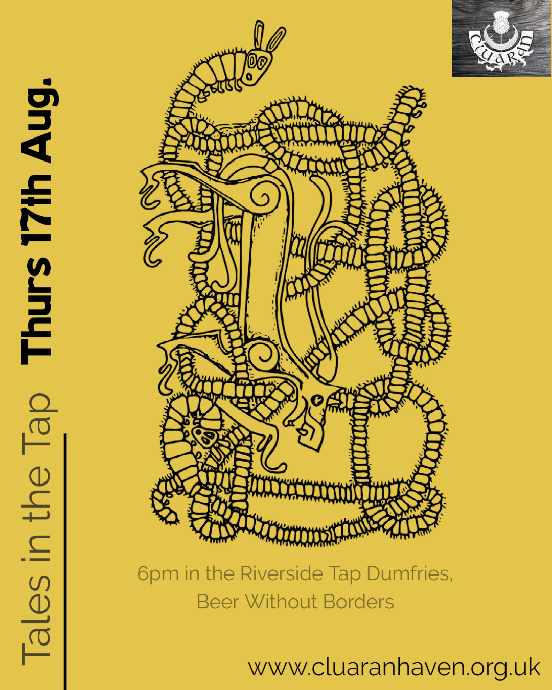 Tales at the tap, 6pm on Thursday the 17th of August in the riverside tap, Dumfries